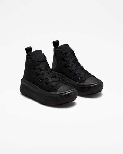 Chuck Taylor All Star Move Platform Black/Black/Dk Smoke Grey, Angled View