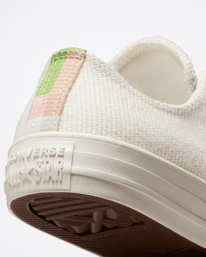 Chuck Taylor All Star Crafted Abstract Stripes Egret/Indigo Oxide/Pink Clay, Detail Angle View