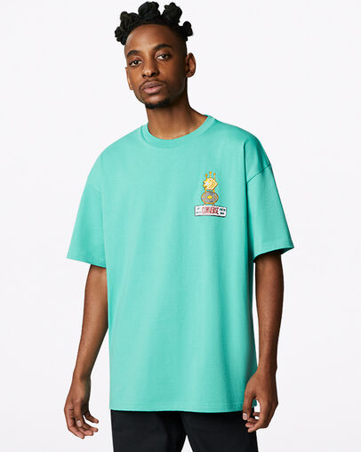 Sneaker Store Graphic Tee Washed Teal, Front View