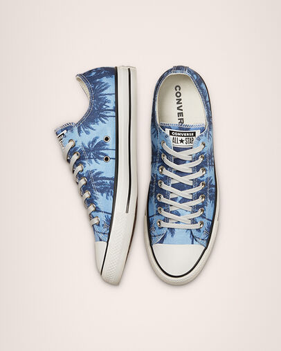Chuck Taylor All Star Sunset Palms Blue/White/Black, Top and Side View