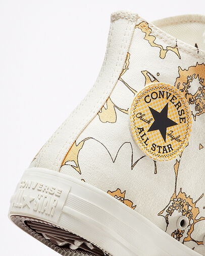 Chuck Taylor All Star Crafted Florals Egret/Cyber Mango/Egret, Detail Angle View