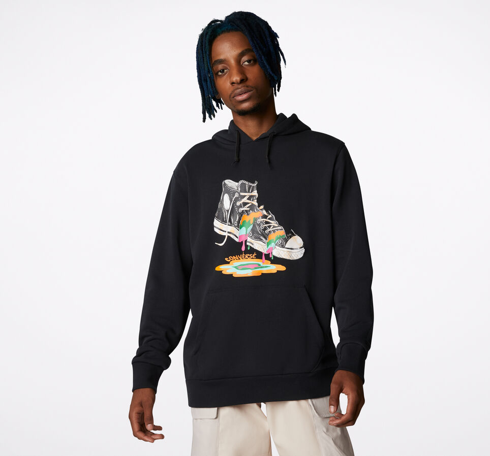 Sudadera con capucha Paint Drip Graphic Pullover Negro Converse