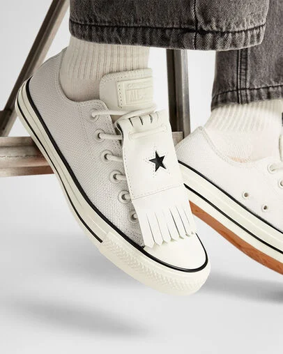 Chuck Taylor All Star Tassels Blanco vintage/Garza/Negro, Reflective View