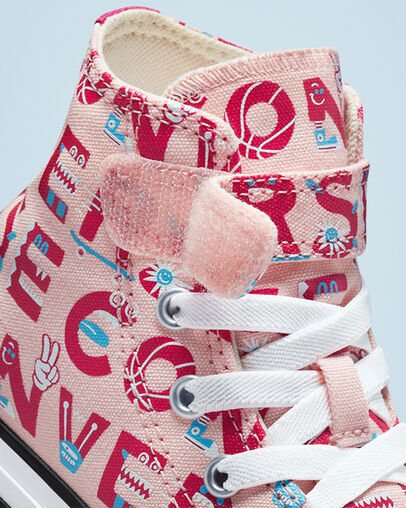 Chuck Taylor All Star Easy-On Converse Creatures Storm Pink/Natural Ivory, Detail Angle View