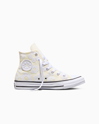 Chuck Taylor All Star Bubble Flowers Egret/White/Silver, Outer Side View