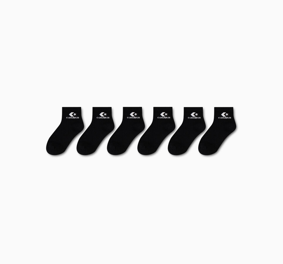 3-Pack Star Chevron Quarter Socks Black