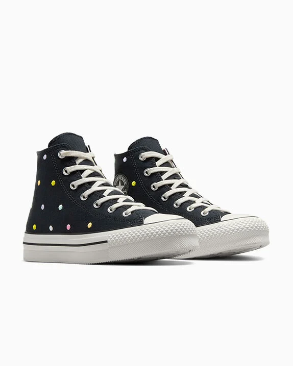 Chuck Taylor All Star Lift Polka Dots Platform Black/Vintage White/Egret