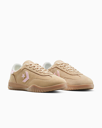 Run Star Trainer Suede Coastal Dune/Sugar Berry/Egret, Top and Side View