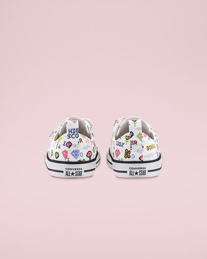 Chuck Taylor All Star Easy-On Gamer White/Black/Bold Pink, Heel View