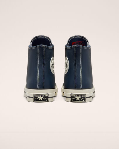 Chuck 70 Converse Color Leather Bleu nuit marine/Aigrette/Noir, Heel View