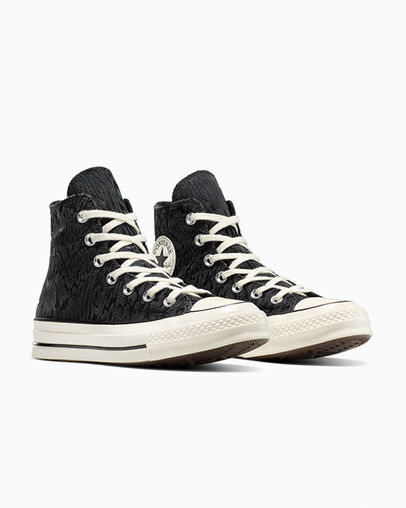 Chuck 70 Satin Leopard Black/Egret/Total Eclipse, Top and Side View