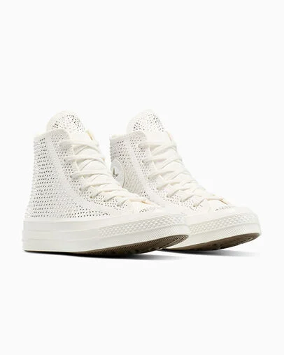 Chuck 70 with Swarovski&reg; crystals Vintage White/Barely Grey, Top and Side View