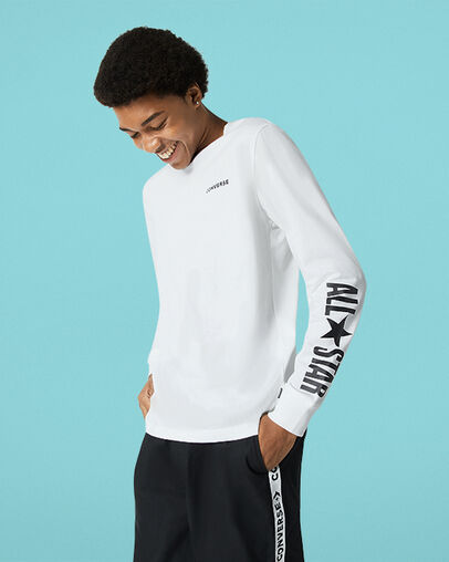 All Star Long Sleeve Tee White, Front View