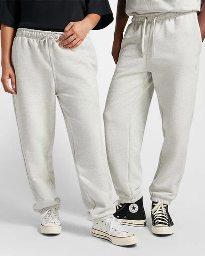 Converse Gold Standard Sweatpants Light Grey Heather, Front View