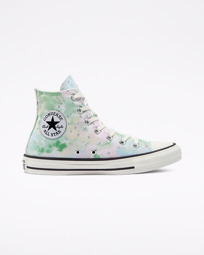 Chuck Taylor All Star Washed Florals Egret/Spring Green/Black, Outer Side View