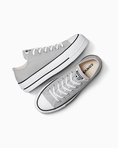 Chuck Taylor All Star Platform Canvas Grey Area/White/Black, Angled View