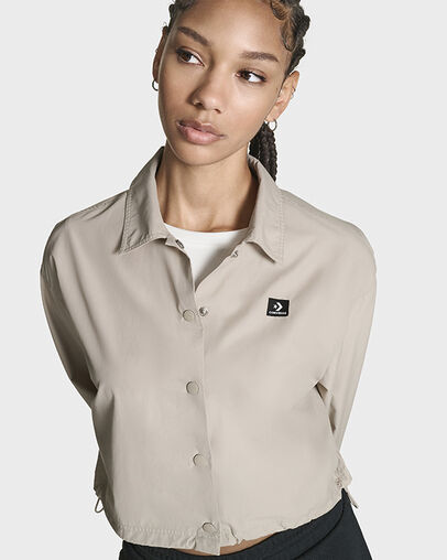 Cropped Parachute Shirt Papyrus, Detail View