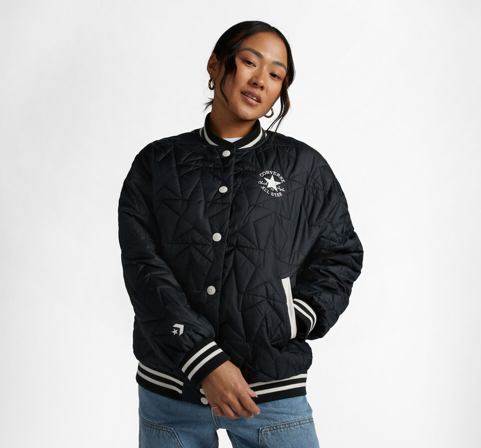 Padded Baseball Jacket Converse Black