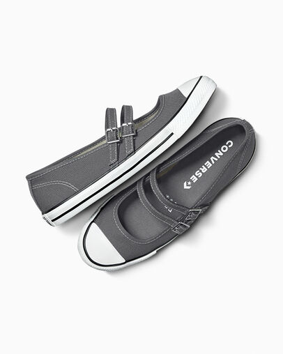 Chuck Taylor All Star Dainty Mary Jane Slip-On Sharkskin/White/Natural Ivory, Angled View