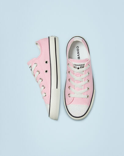 Chuck Taylor All Star UV Glitter Pink/Egret/Black, Top and Side View
