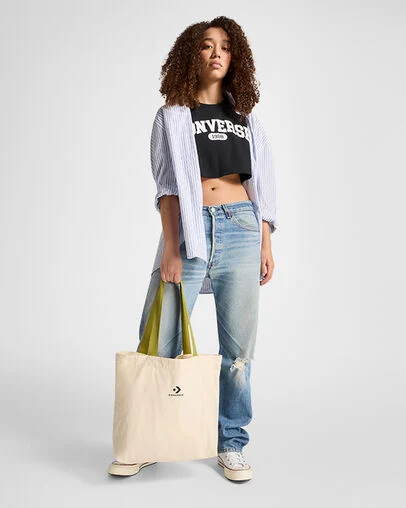 Star Chevron Canvas Tote Bag Tela non tinta/Foresta magica