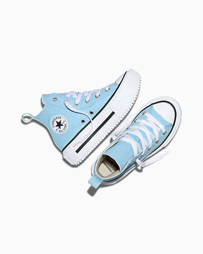 Chuck Taylor All Star Lift Double Stack Clear Skies/White/Black, Angled View