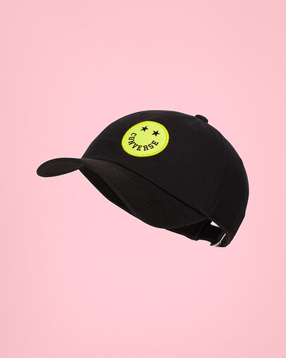 Happy Camper Baseball Cap Converse Black, Front View