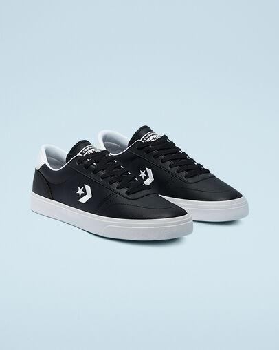 Converse Boulevard Faux Leather Black/White/White, Angled View