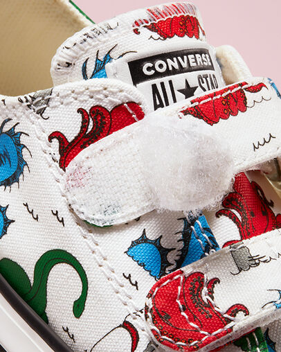 Chuck Taylor All Star Easy-On Sea Monsters Blanco/Multicolor/Negro, Detail Angle View