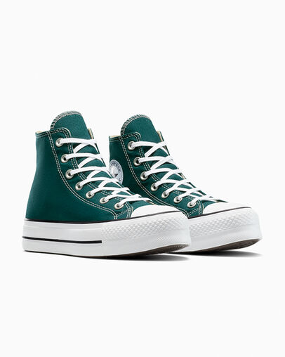 Chuck Taylor All Star Lift Platform Jaded Teal/White/Black, Top and Side View
