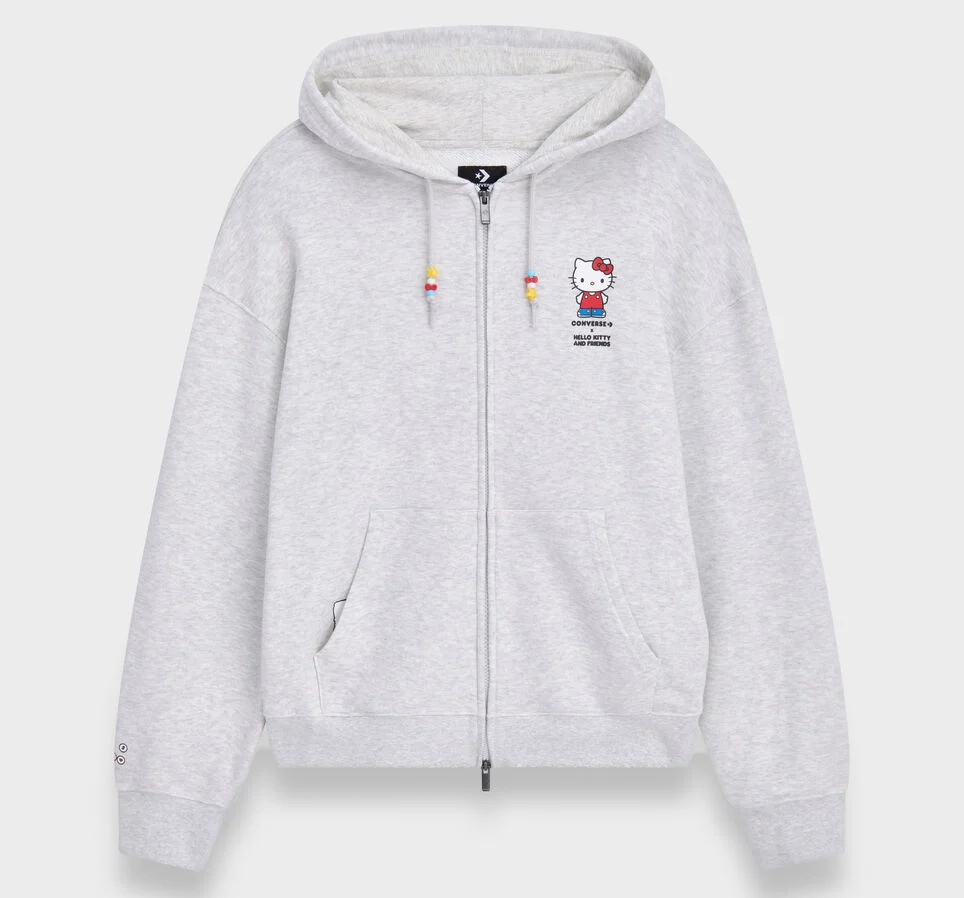 Converse x Hello Kitty And Friends Full Zip Hoodie Light Grey Heather