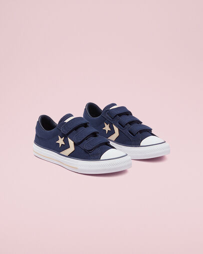 Summer Daze Easy-On Star Player EV Azul marino medianoche/Farro/Blanco, Angled View