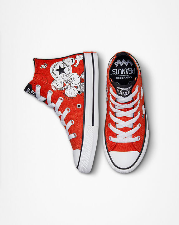 black white red converse