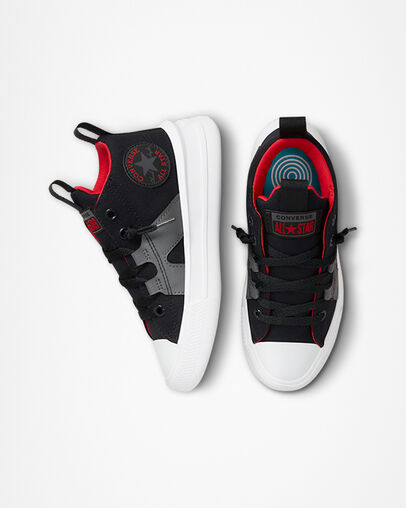 Chuck Taylor All Star Ultra Schwarz/Iron Grey/Rot, Top and Side View