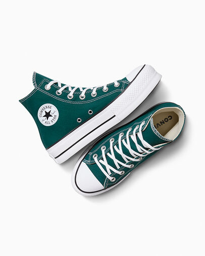 Chuck Taylor All Star Lift Platform Jaded Teal/White/Black, Angled View