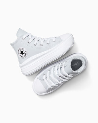 Converse Chuck Taylor All Star Move Fuzzy-Lining Platform Leather Zapatillas Altas para Mujeres en Just Chill/white, Talla EU 27 - A14416C