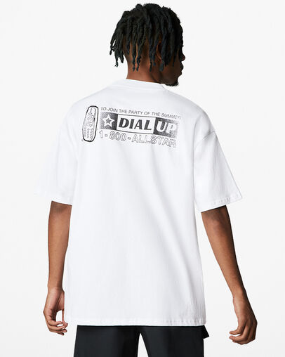 Feel The Beat Graphic Tee White, Back View