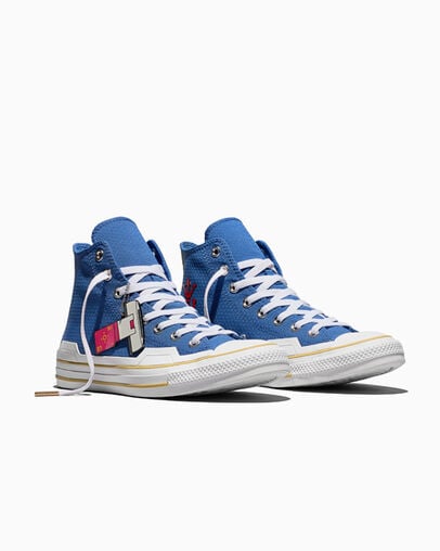 Converse Chuck Taylor All Star x Dragon Ball Z Vegeta Delft/High Risk Red, Top and Side View