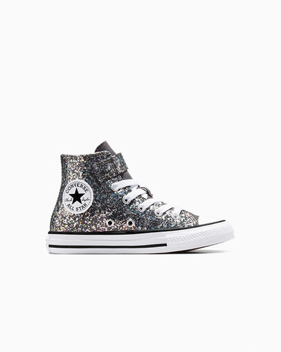 Chuck Taylor All Star Glitter Easy-On Mati&egrave;re noire/Blanc/Noir, Outer Side View