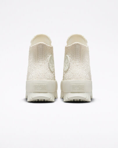 Chuck Taylor All Star Lugged 2.0 Jacquard Egret/Egret/Black, Heel View