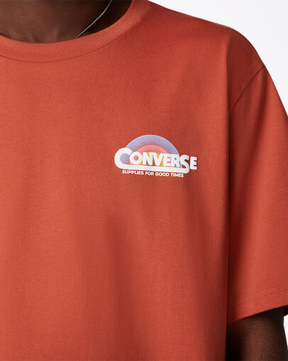 Classic Script Short Sleeve T-Shirt Red Bark, Detail View