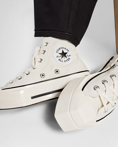 Chuck 70 De Luxe Squared Garza/Negro/Garza, Reflective View