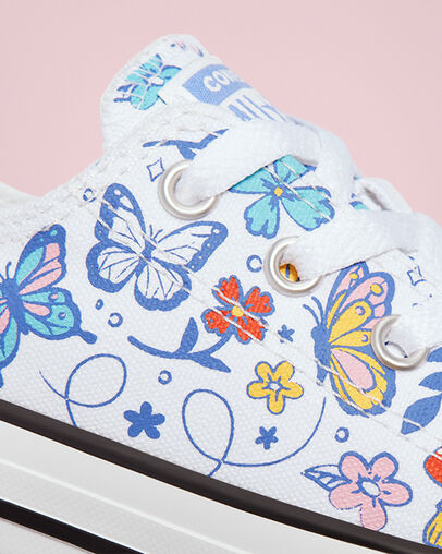 Butterfly Chuck Taylor All Star Blanc/Noir/Blanc, Detail Angle View