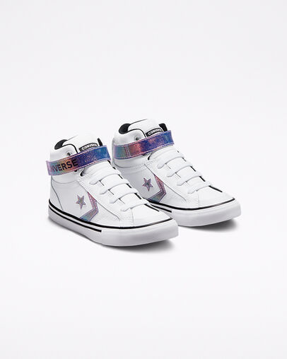 Pro Blaze Iridescent Glitter White/Black/White, Angled View