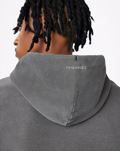 Sudadera con capucha Reverse Herringbone Pullover Negro Converse