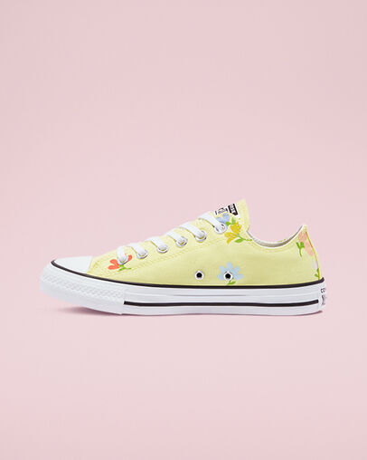 Floral Print Chuck Taylor All Star Citron clair/Noir/Blanc, Inner Side View
