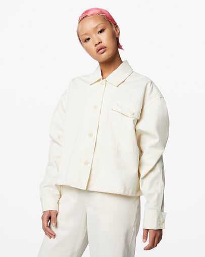 Pocket Utility Jacket Egret, Front View