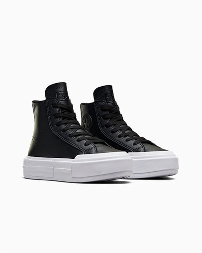 Converse Cruise Leather Black/Black/White, Top and Side View