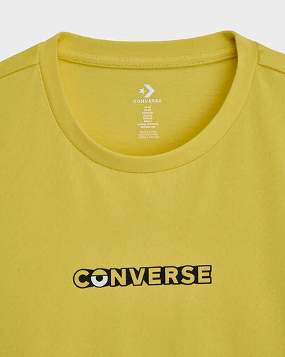 Converse x Minions Logo T-Shirt Yellow, Full Body View