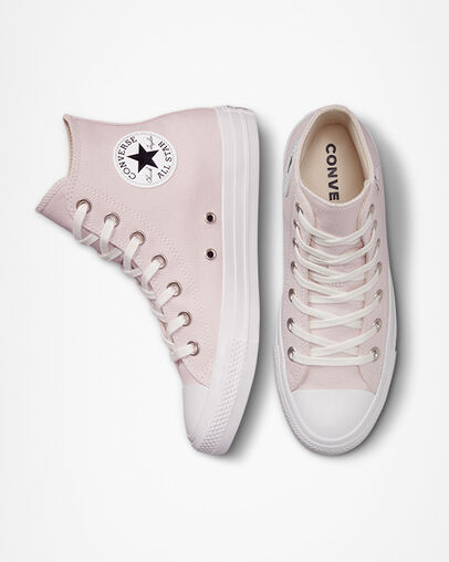 Chuck Taylor All Star Embroidered Crystals Barely Rose/Vintage White, Top and Side View